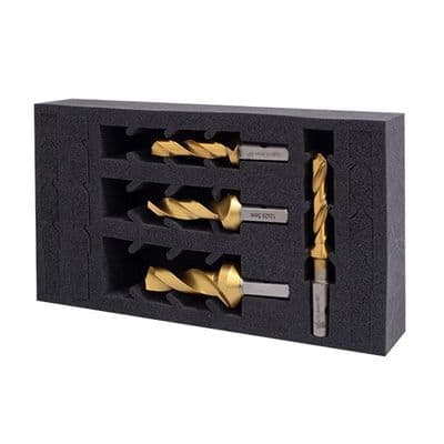 HMT VersaDrive DrillSink Bit Set, Contains 8/12.4mm, 10/16.5mm, 12/20.5mm, 14/25mm