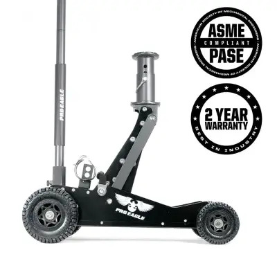 Pro-Eagle 3 Ton Aluminum Floor Jack Big Wheel (Black)