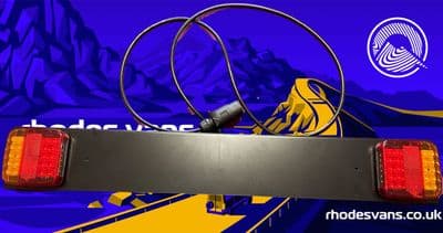 UK License plate holder and rear lights for 1up bike rack