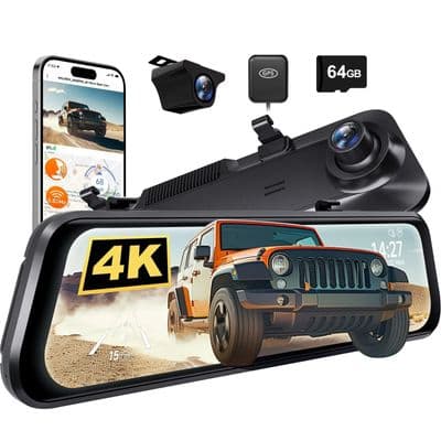 Wolfbox G850 Pro Dash Cam | 4K Wifi Car Dash Camera Front and Rear Mirror Dashcam