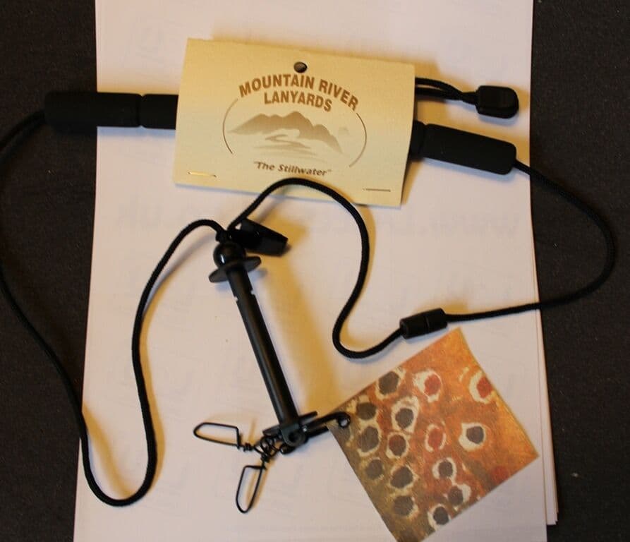 Fly Fishing Neck Lanyard tippet carrier with clips and fly chamois
