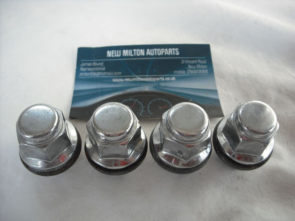 4 GENUINE TOYOTA YARIS CHROME DOME WHEEL NUTS X 4