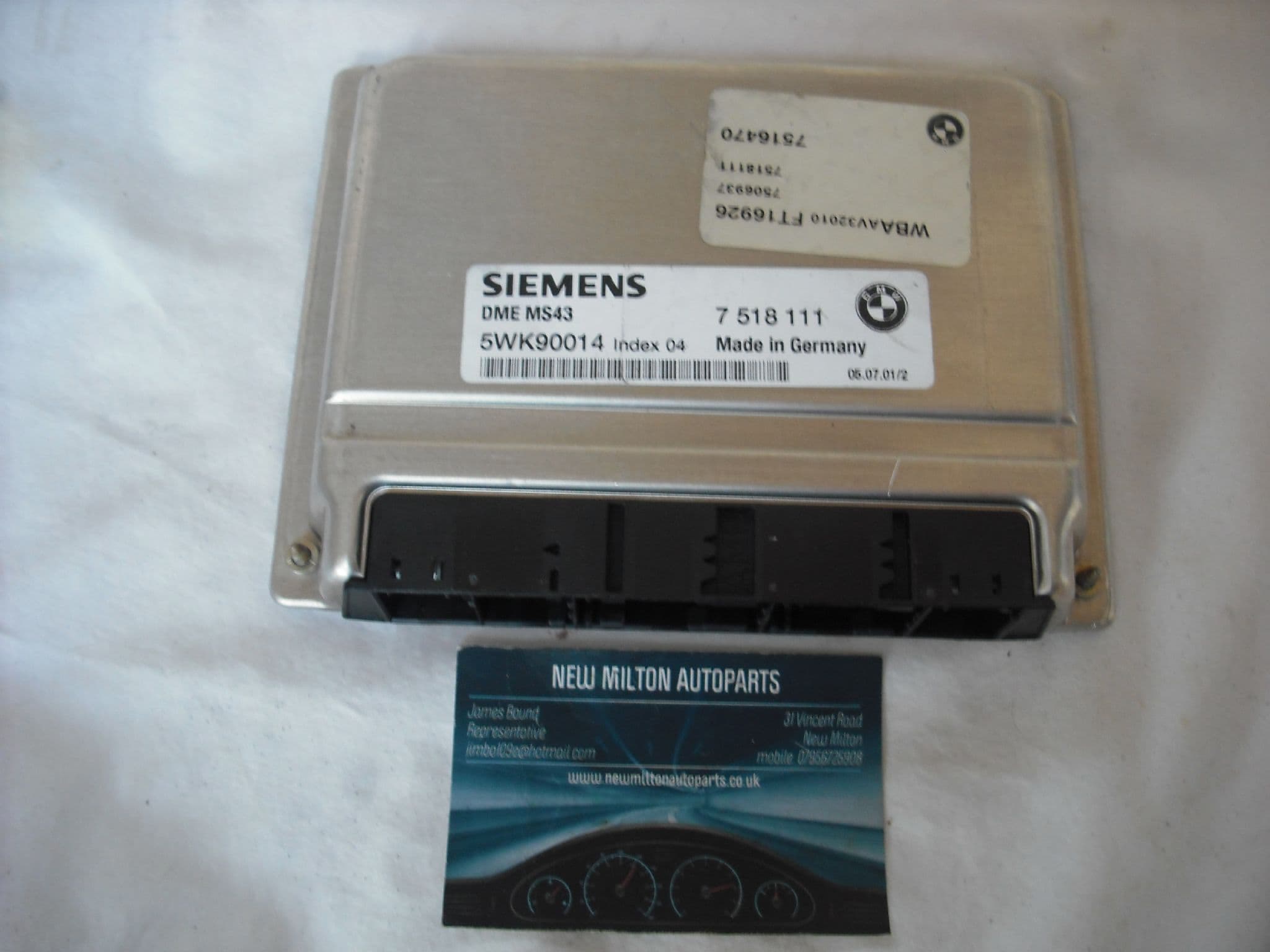 BMW E39 E46 ECU ENGINE CONTROL MODULE DME MS43 5WK90014 7518111 7 518 ...