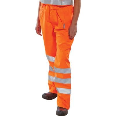 BSeen Birkdale Hi Vis Orange Waterproof Overtrousers