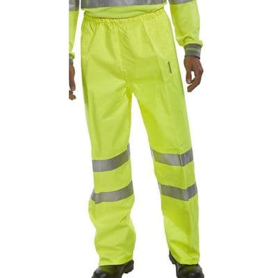 BSeen Birkdale Hi Vis Yellow Waterproof Overtrousers