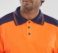 BSeen Hi Vis 2 Tone Orange & Navy Polo Shirt | Workwear101.com