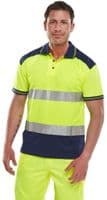 BSeen Hi Vis 2 Tone Yellow & Navy Polo Shirt | Workwear101.com