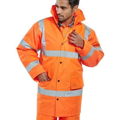 BSeen Hi Vis Orange Constructor Traffic Jacket