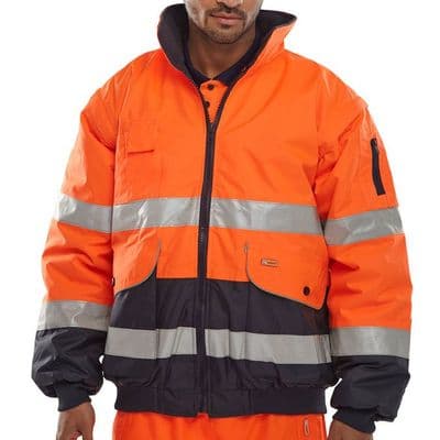 BSeen Hi Vis Orange Europa Bomber Jacket