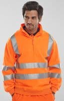BSeen Hi Vis Orange Quarter Zip Sweatshirt | Workwear101.com