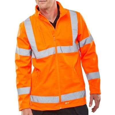BSeen Hi Vis Orange Soft Shell Jacket
