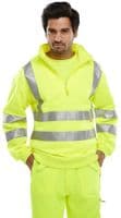 BSeen Hi Vis Yellow Quarter Zip Sweatshirt | Workwear101.com