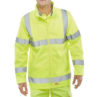 BSeen Hi Vis Yellow Soft Shell Jacket