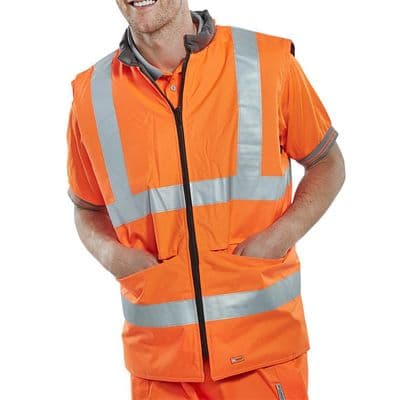 BSeen Orange Hi Vis Reversible Bodywarmer