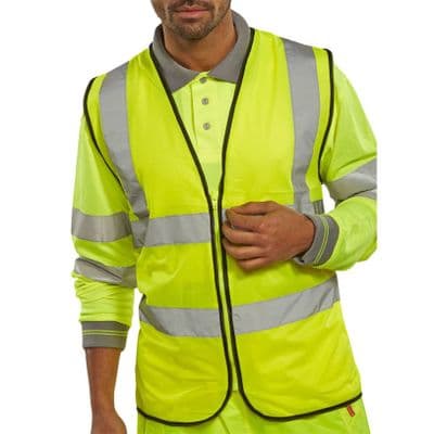 BSeen Yellow Zipped Hi Vis Vest
