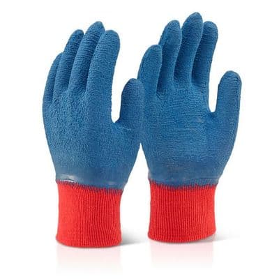 Click 2000 Fully Coated Latex Blue Grip Gloves - 100 Pairs