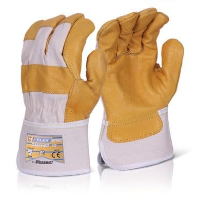 Click Canadian Yellow Hide BFLEX Rigger Gloves - 60 Pairs