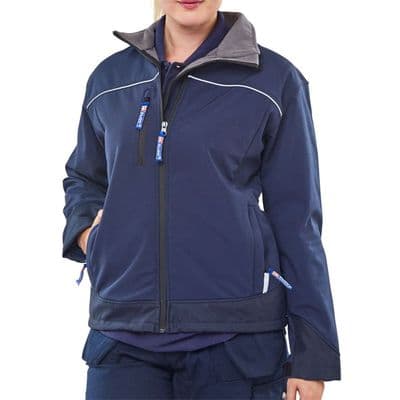 Click Ladies Navy Soft Shell Jacket