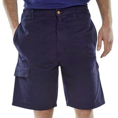 Click Workwear Navy Cargo Pocket Shorts