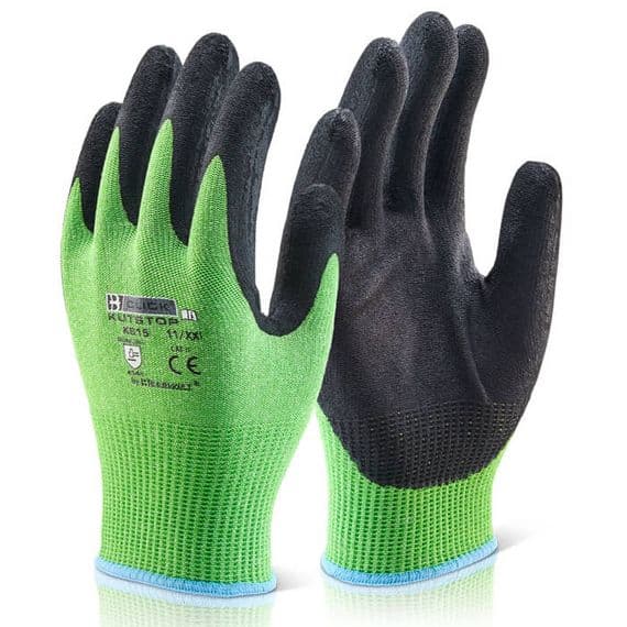 Kutstop Micro Foam Nitrile Amber Cut 5 Gloves | Workwear101.com