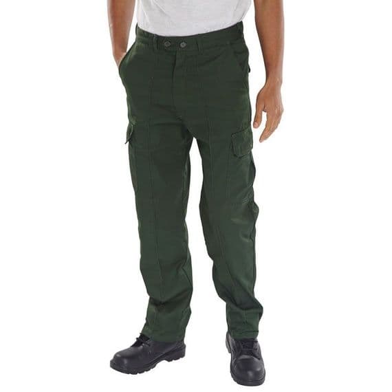 Super Click Workwear Green Combat Trousers | Workwear101.com