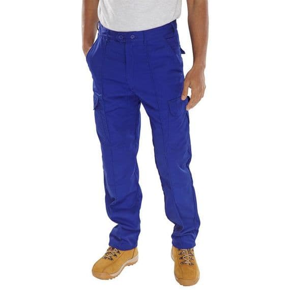 Super Click Workwear Royal Blue Combat Trousers | Workwear101.com