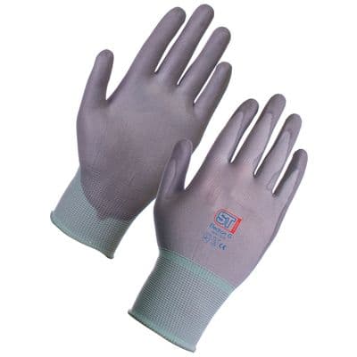 Supertouch Grey Electron PU Fixer Gloves - 120 Pairs