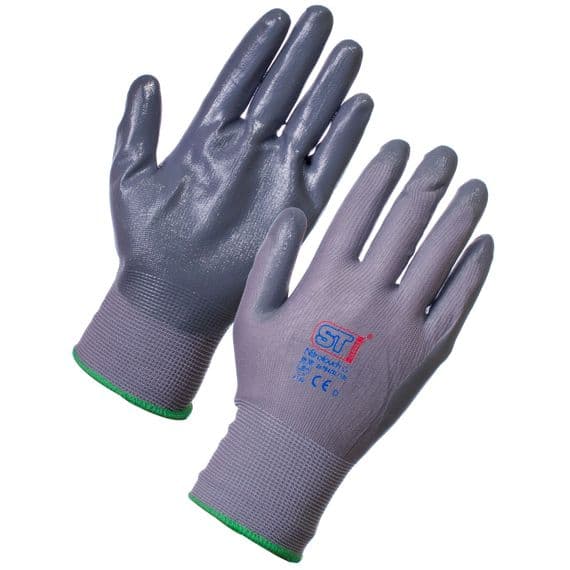 Supertouch Grey Nitrotouch Nitrile  Gloves - 120 Pairs | Workwear101.com