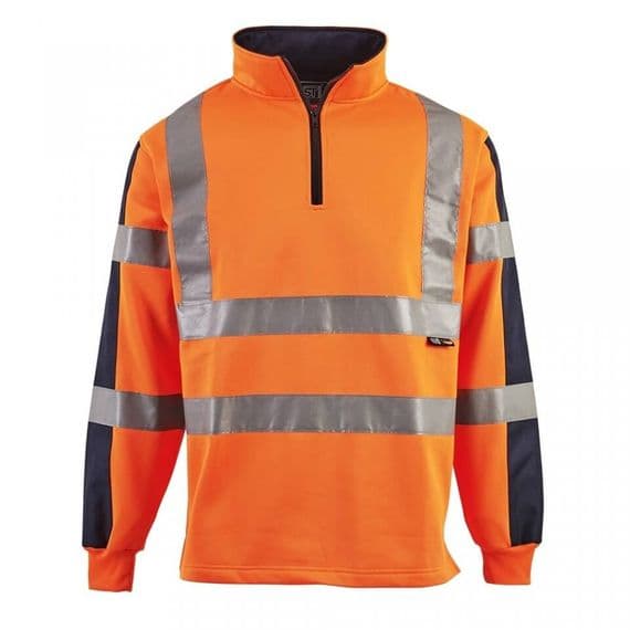 Supertouch Hi Vis 2 Tone Orange Rugby Shirt | Workwear101.com