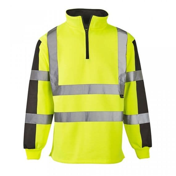 Supertouch Hi Vis 2 Tone Yellow Rugby Shirt | Workwear101.com