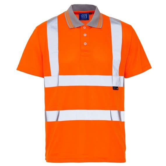 Supertouch Hi Vis Orange Bird Eye Polo Shirt | Workwear101.com
