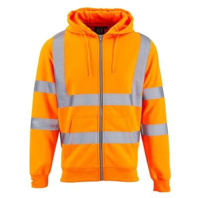 Supertouch Hi Vis Orange Zipped Hoodie
