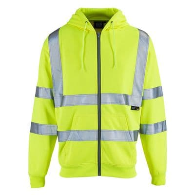 Supertouch Hi Vis Yellow Zipped Hoodie