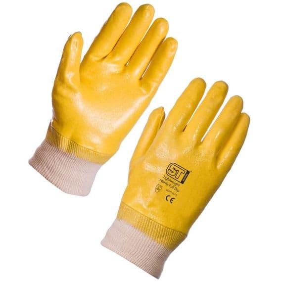 Supertouch Nitrile LW Full Dip Yellow Gloves | Workwear101.com
