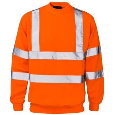 Supertouch Orange Hi Vis Crew Neck Sweatshirt
