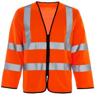 Supertouch Orange Hi Vis Long Sleeved Vest - Zip