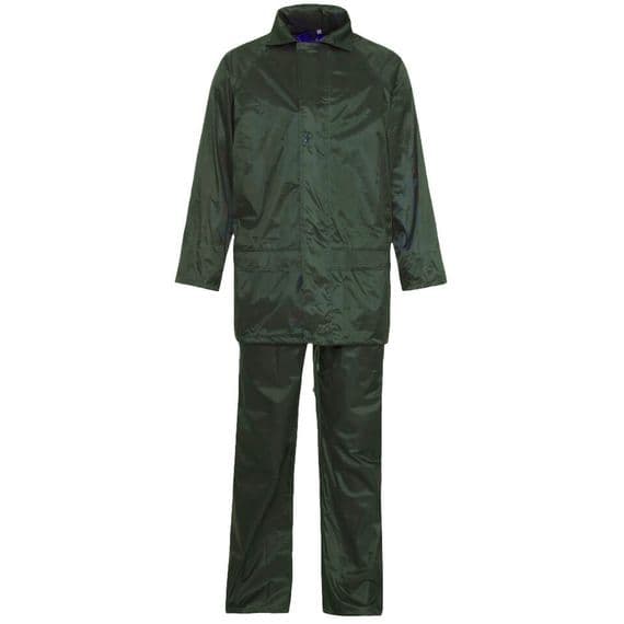 Supertouch Polyester/PVC Green Rainsuit | Workwear101.com
