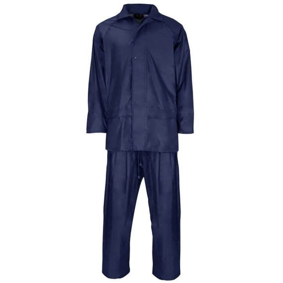 Supertouch Polyester/PVC Navy Rainsuit | Workwear101.com