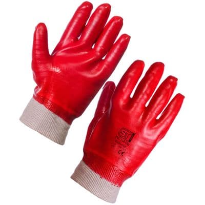 Supertouch PVC Dip Knit Wrist - Full Dip Gloves - 120 Pairs