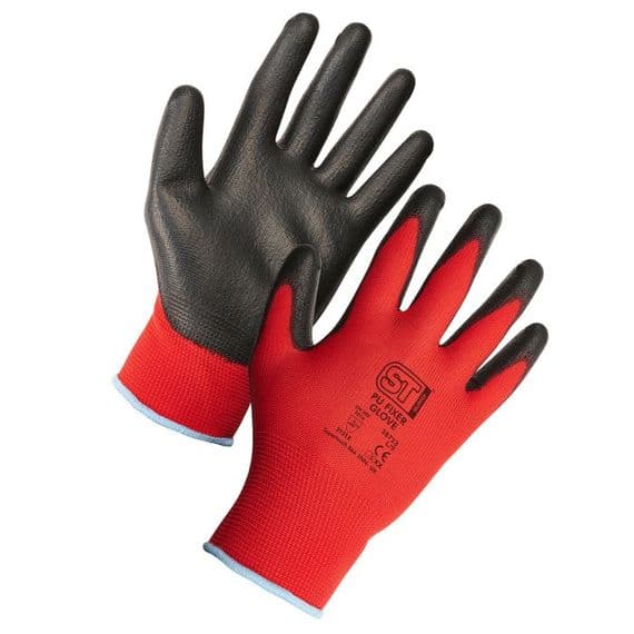 Supertouch Red PU Fixer Gloves - 120 Pairs | Workwear101.com