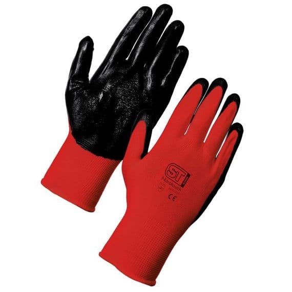 Supertouch Red Nitrotouch Nitrile  Gloves- 120 Pairs | Workwear101.com
