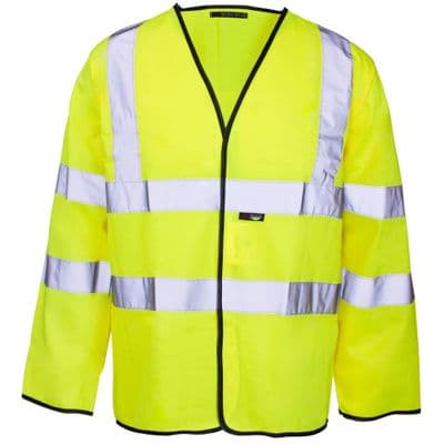 Supertouch Yellow Hi Vis Long Sleeved Vest - Velcro