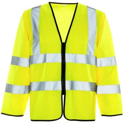 Supertouch Yellow Hi Vis Long Sleeved Vest - Zip