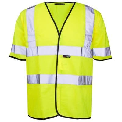 Supertouch Yellow Hi Vis Short Sleeved Vest