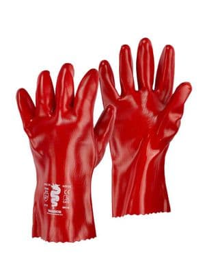 Warrior 11 Inch Red PVC Gauntlets - 60 Pairs - HIDDEN