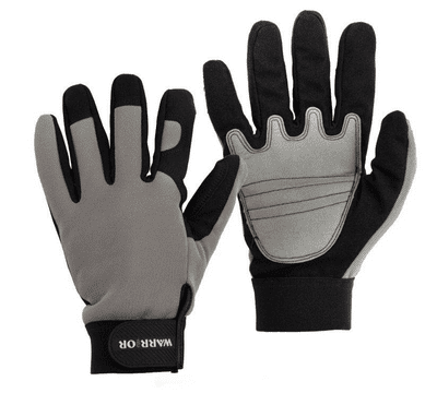 Warrior Black/Grey Mechanics Reinforced Palm Gloves - 6 Pairs