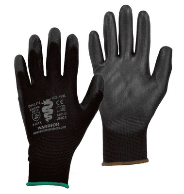 Warrior Black PU Gloves - 120 Pairs
