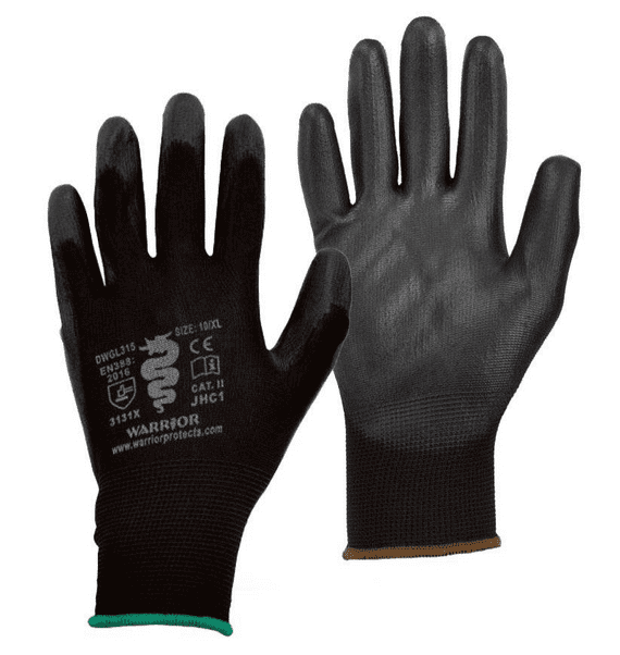 Warrior Black PU Gloves - 120 Pairs | Workwear101.com