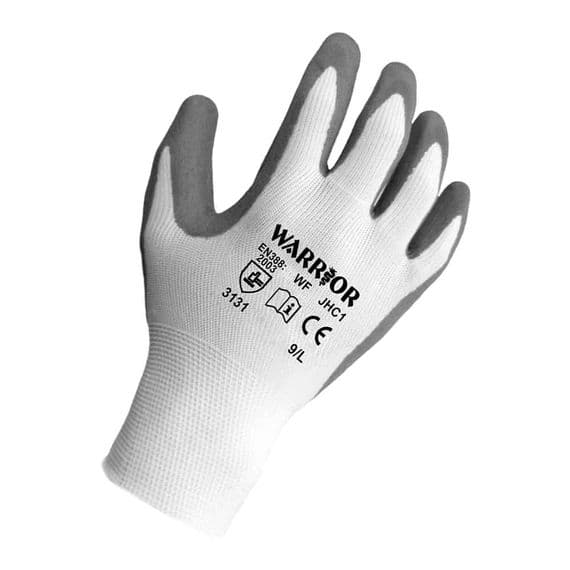 Warrior Grey Nitrile Sponge Lined Gloves - 12 Pairs | Workwear101.com