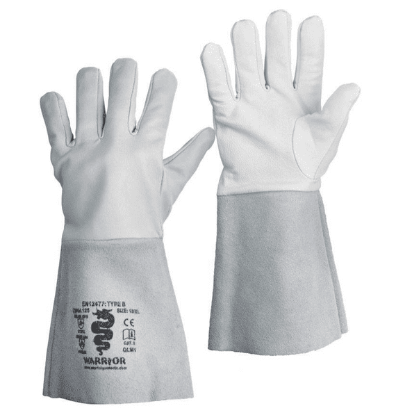 Warrior Grey Tig Welders Gauntlets  - 6 Pairs | Workwear101.com